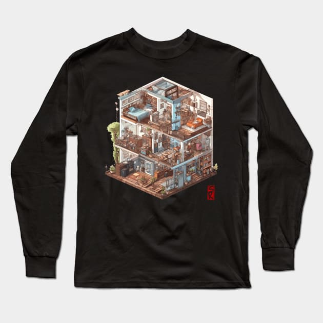 Isometric House Long Sleeve T-Shirt by siriusreno